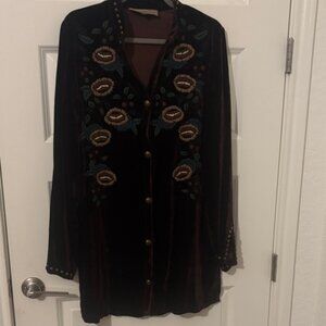 Double D Ranch Chocolate Velvet Tunic Jacket/ dress